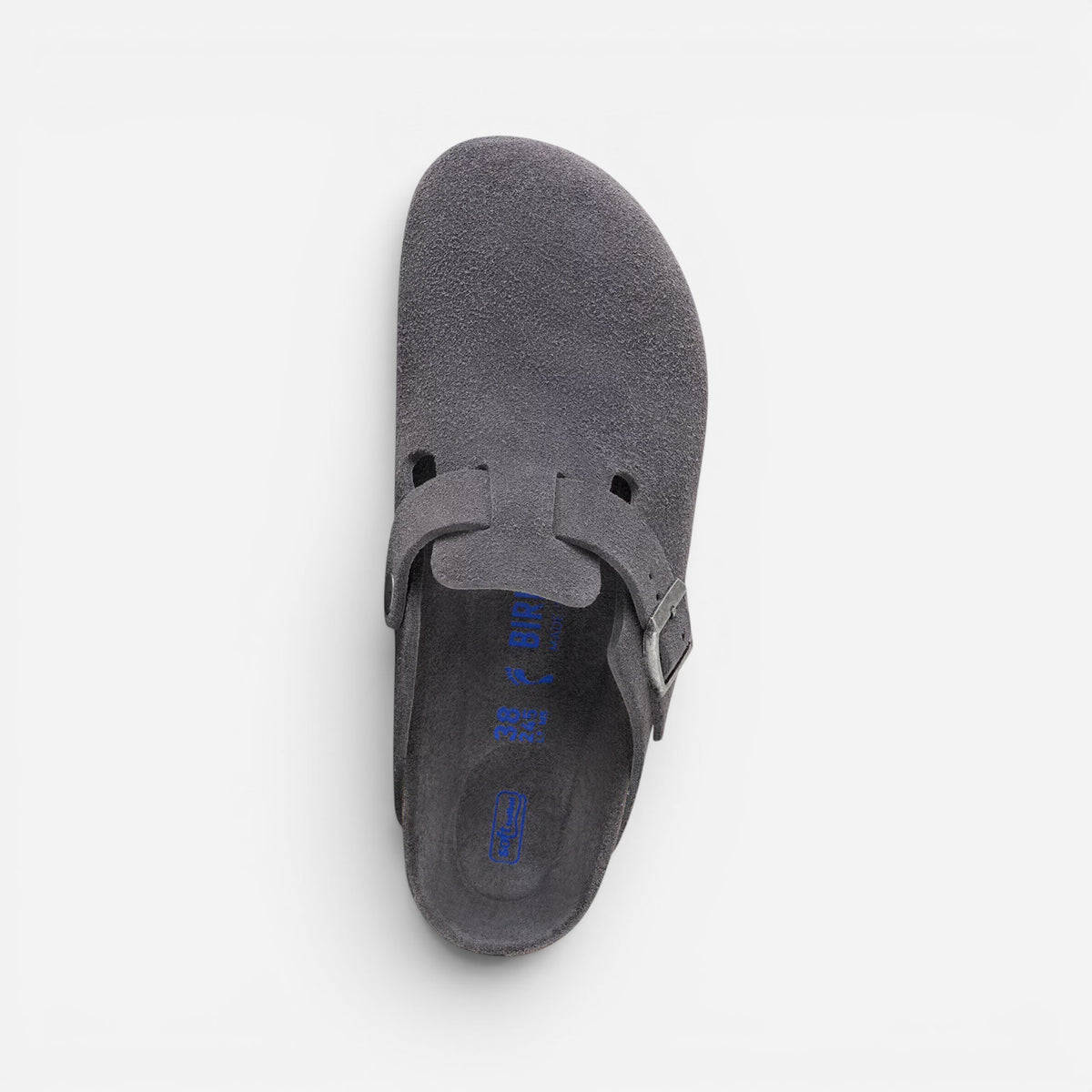 Boston Soft Footbed Charcoal Suede Leather Narrow