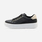 Mikky Black Calf Leather w/ Platinum Metallic